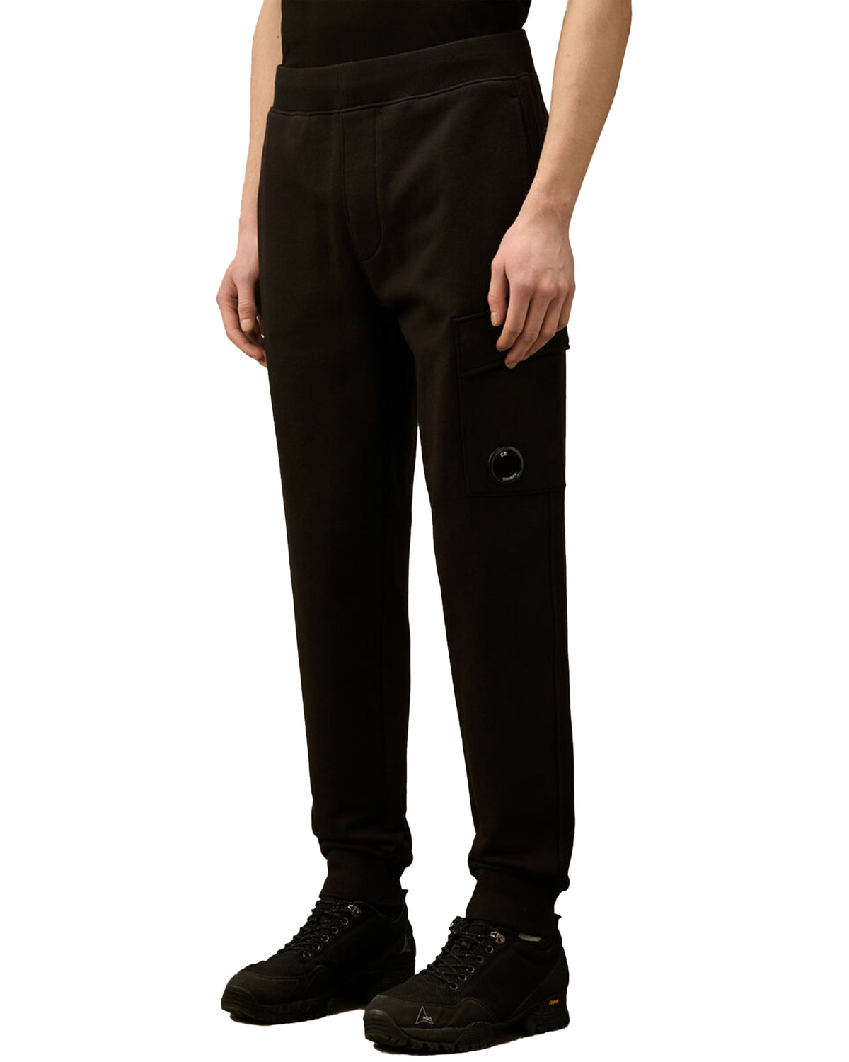 Pantalone Uomo CP Company Diagonal Raised Fleece Lens Sweatpants Nero
