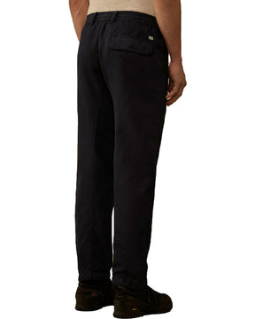 CP Company Men's Trousers In Cotton Linen Total Eclipse Blue