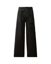 CP Company Men's Trousers Micro-Reps Boxy Pleats Cargo Pants Raven