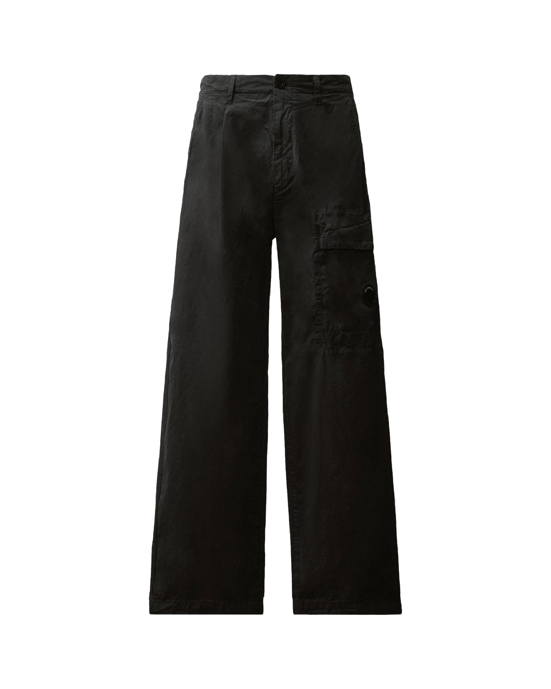 CP Company Men's Trousers Micro-Reps Boxy Pleats Cargo Pants Raven