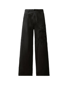 CP Company Men's Trousers Micro-Reps Boxy Pleats Cargo Pants Raven