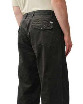 CP Company Men's Trousers Micro-Reps Boxy Pleats Cargo Pants Raven