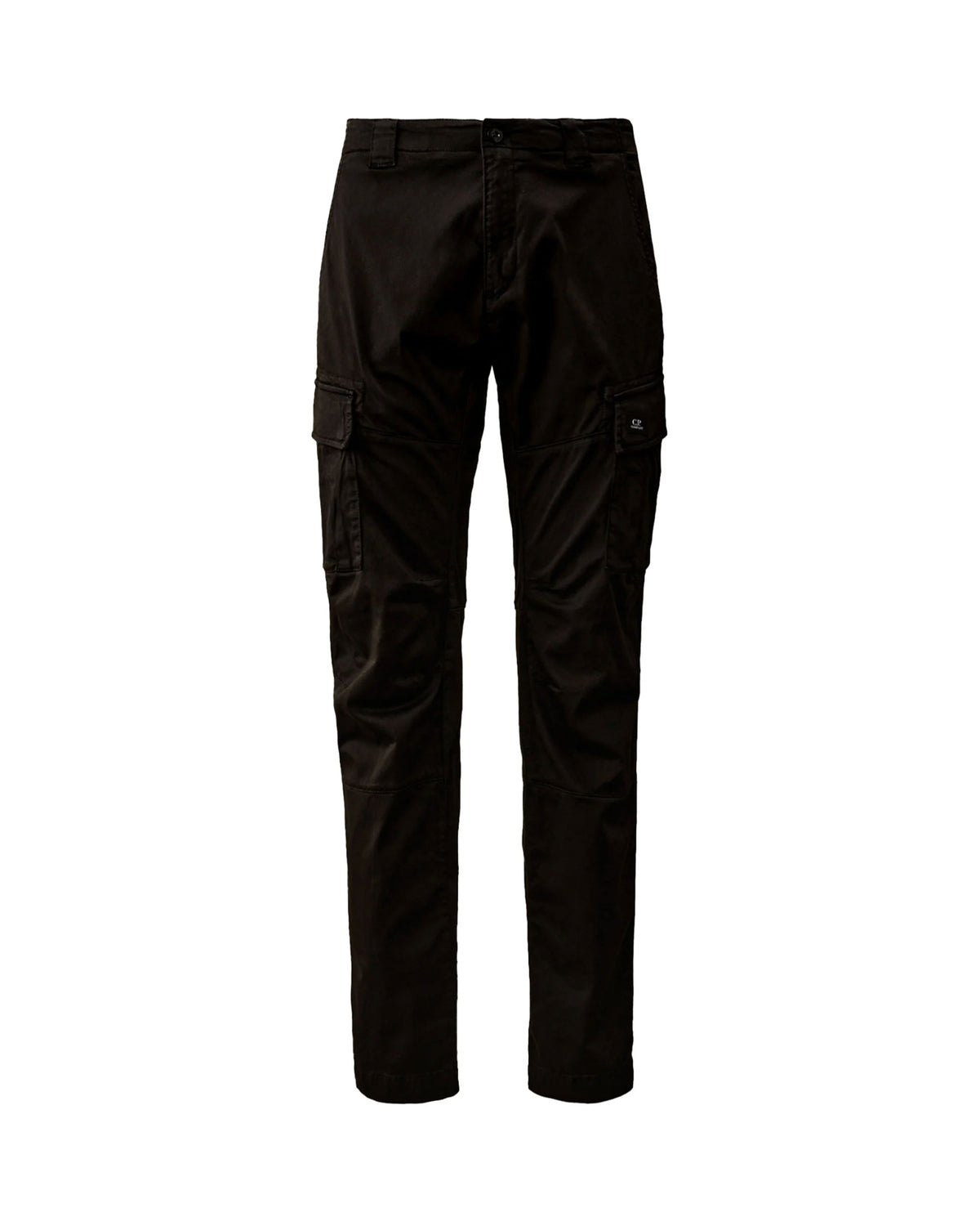 Pantalone Uomo CP Company Sateen Stretch Cargo Logo Pants Nero