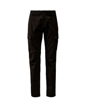 Pantalone Uomo CP Company Sateen Stretch Cargo Logo Pants Nero