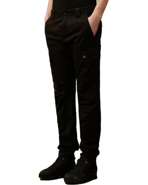 Pantalone Uomo CP Company Stretch Sateen Loose Cargo Pants Nero