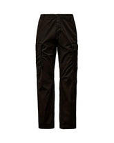 Pantaloni Uomo C.P. COMPANY Stretch Sateen Loose Cargo Pants Nero