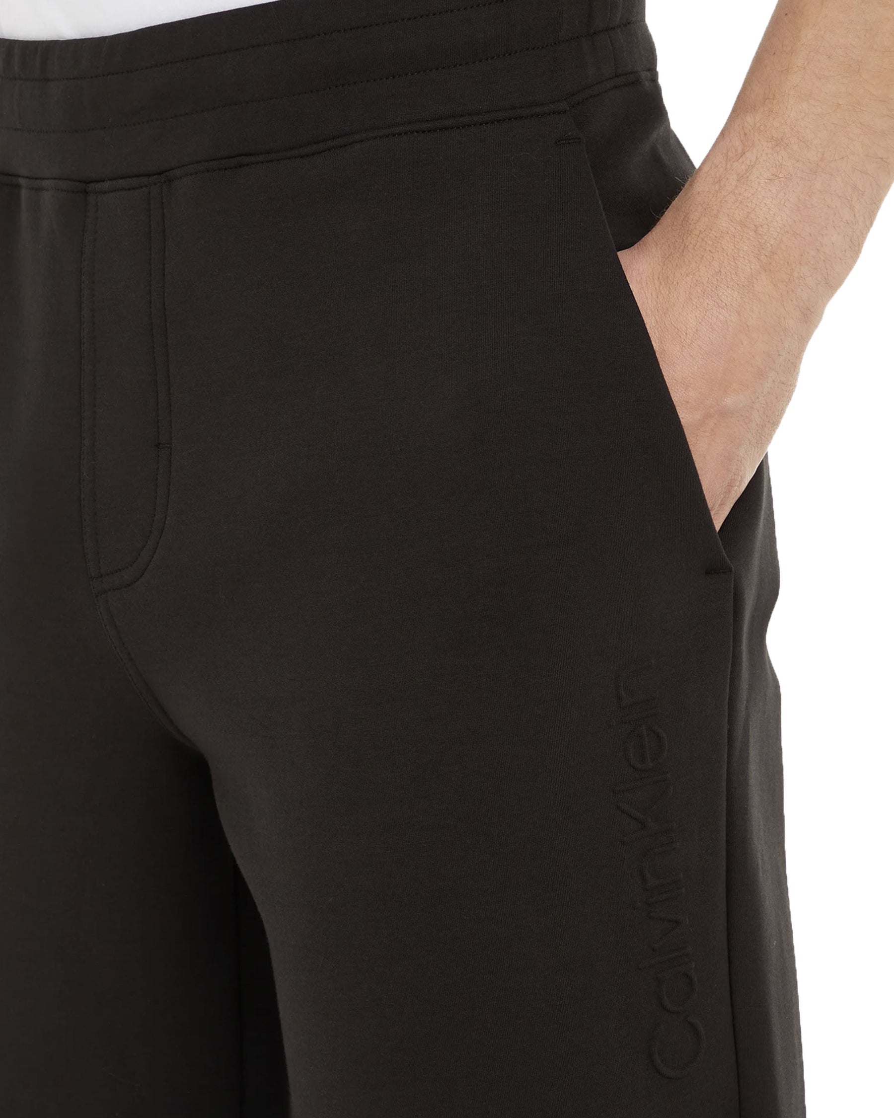 Man Pant Calvin Klein Embossed Logo Sweatpants Black