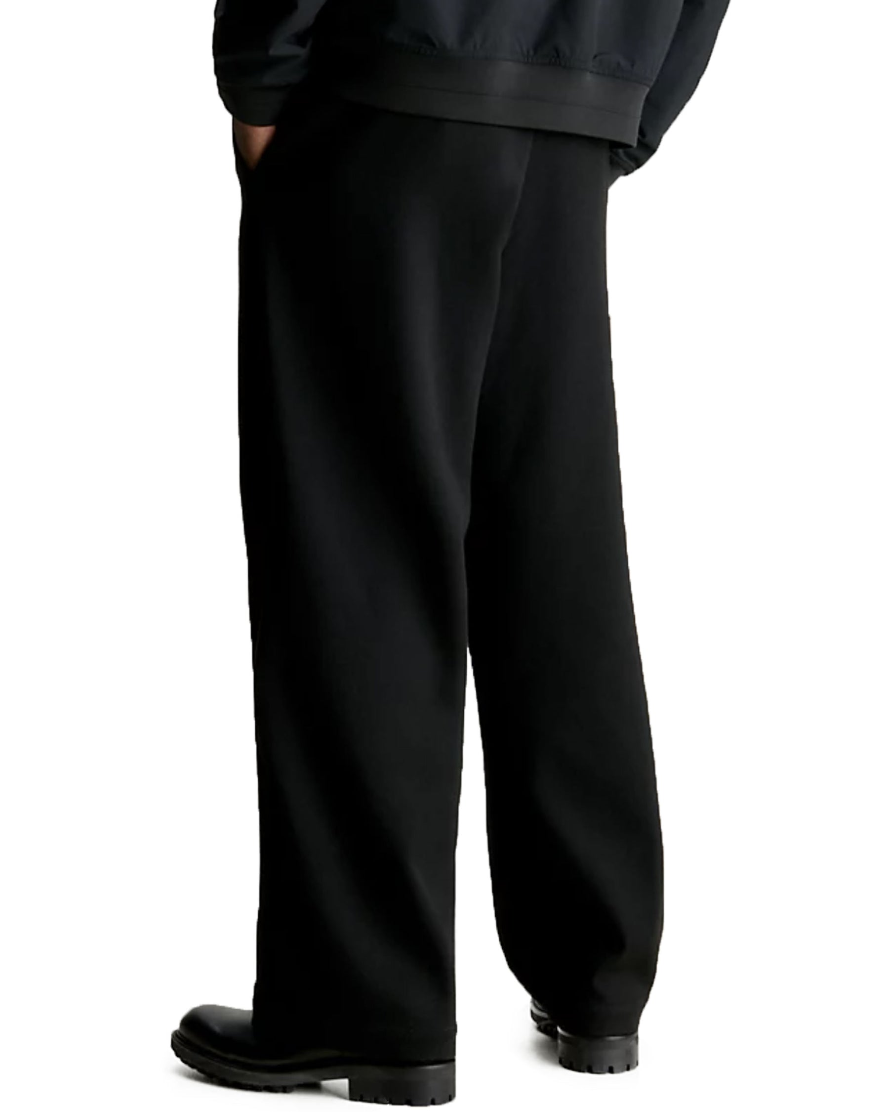 Calvin Klein Wool Optic Relaxed Wide Pant Black