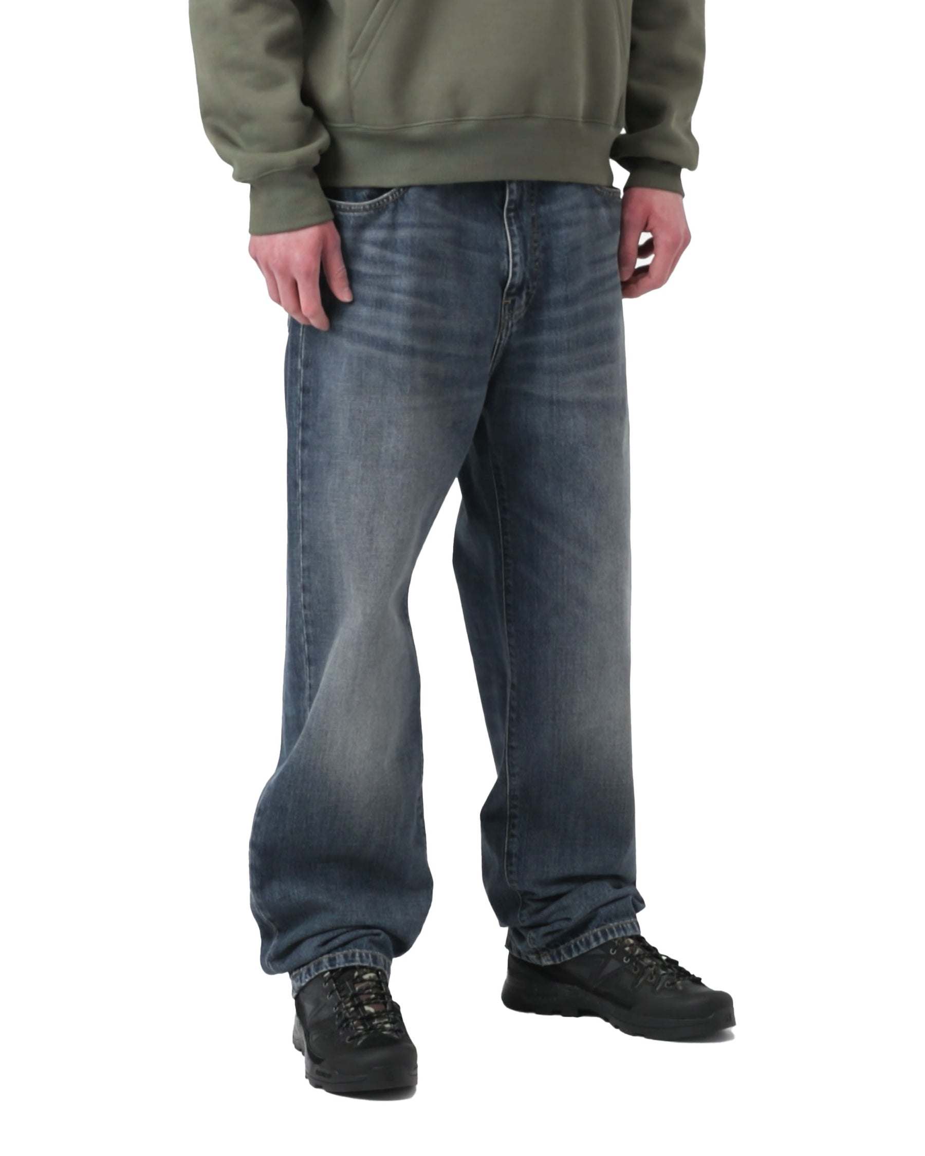 Pantalone Uomo Carhartt Wip AaronBlue Dark Used Wash