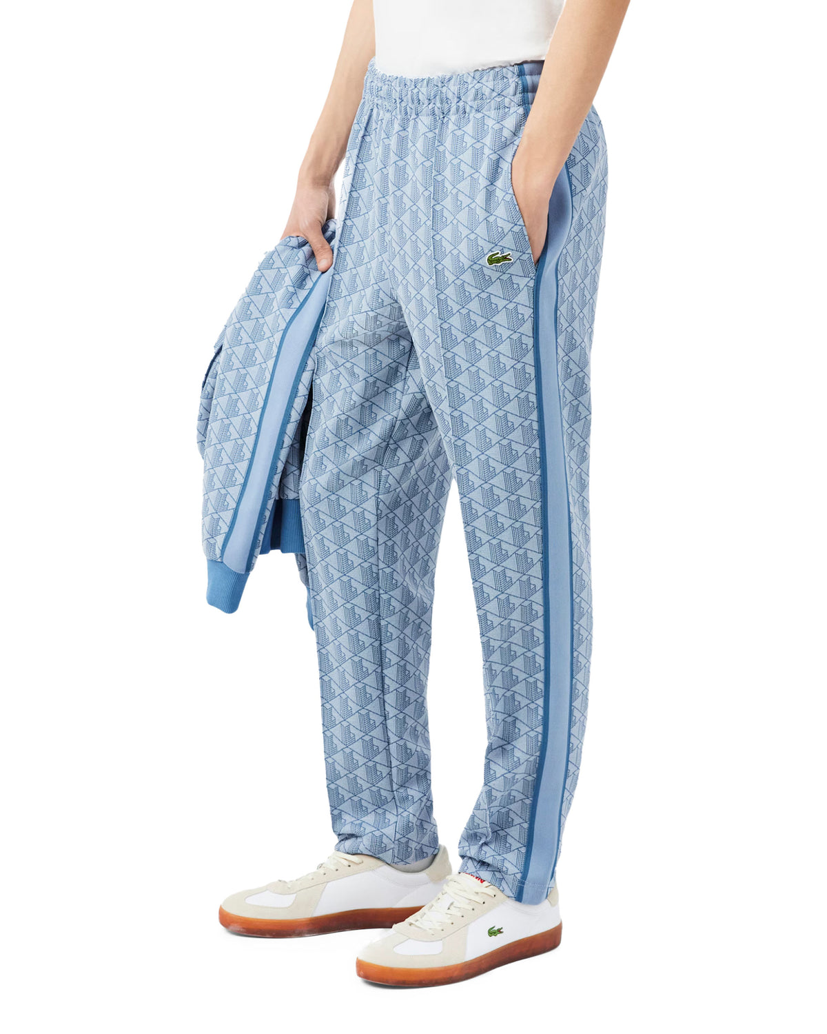 Pantalone Uomo Lacoste Monogramma Paris Celeste