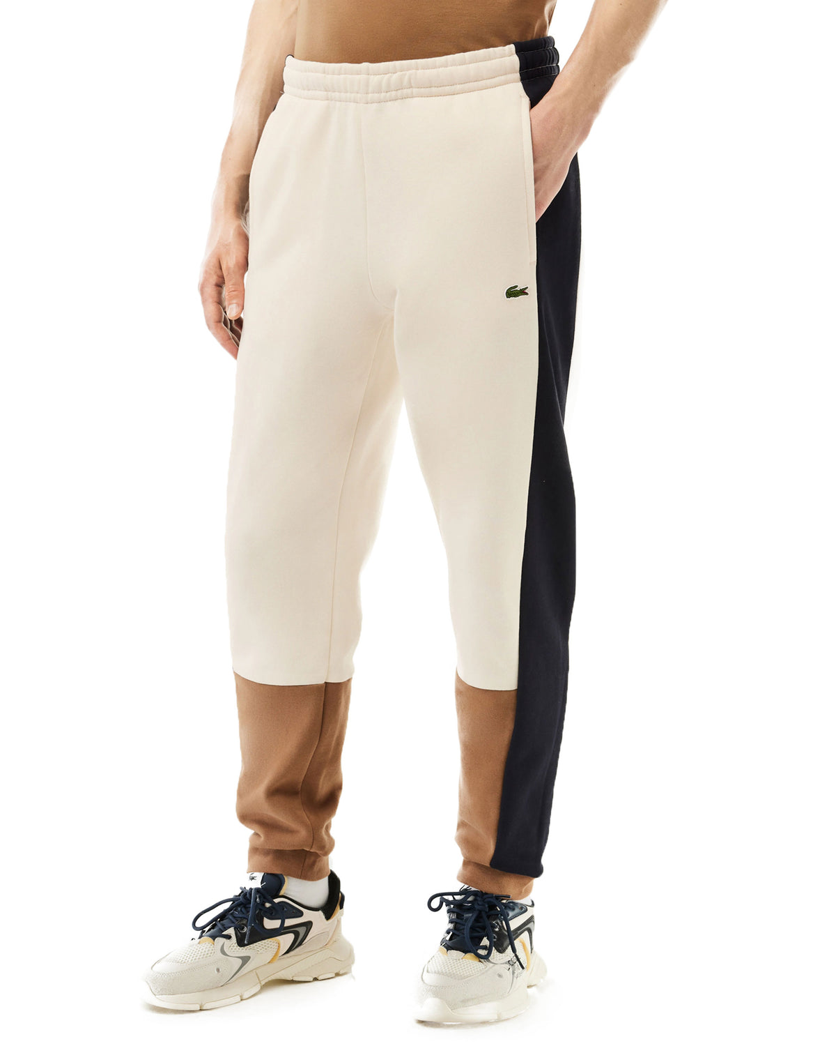 Man Trousers Lacoste Cream Blue