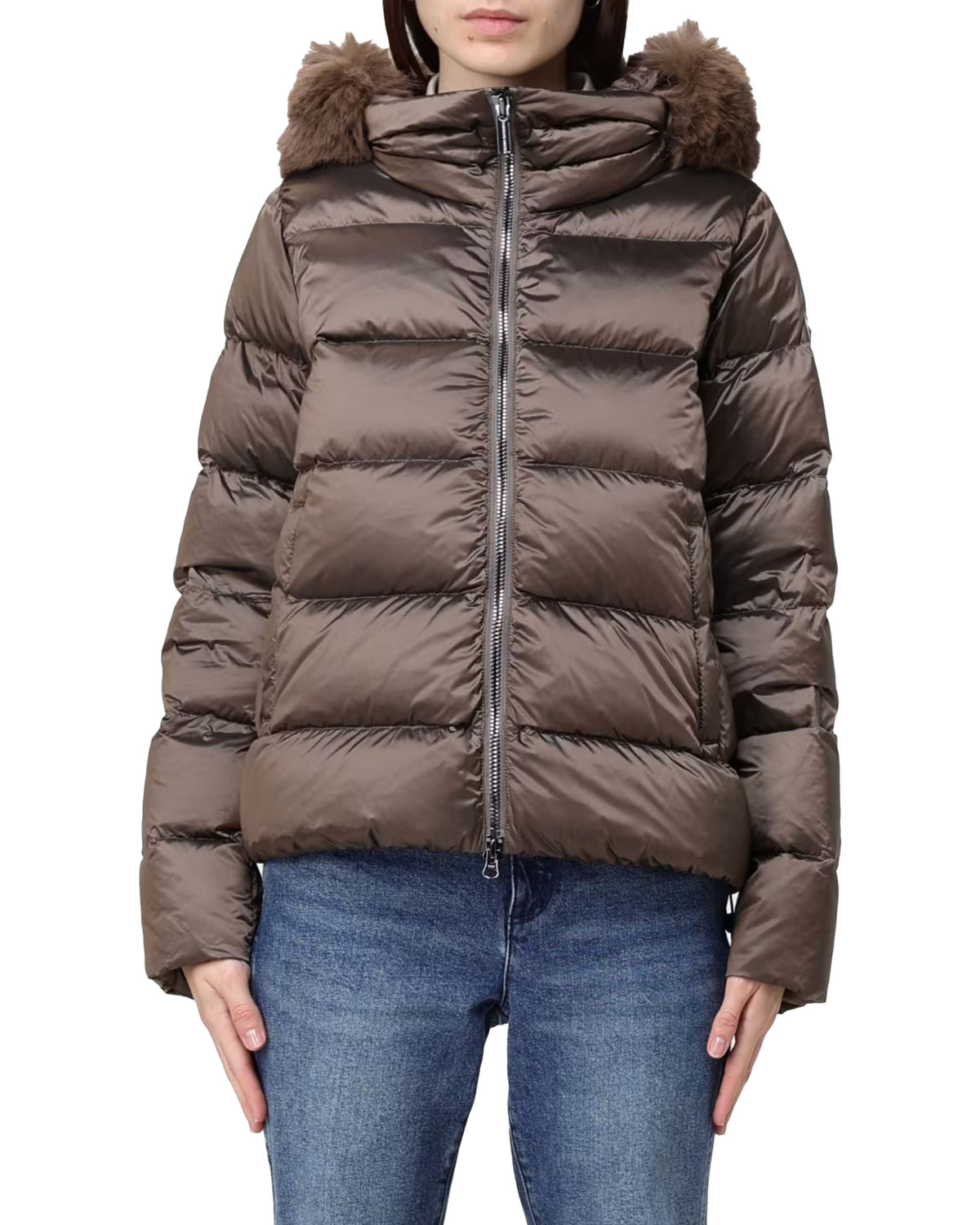 Piumino Donna Colmar Originals Con Pelliccia Sintetica Marrone