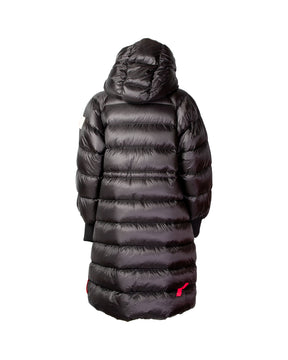 Piumino Lungo Donna After Label Erinz Nero Lucido