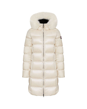 Piumino Lungo Donna Colmar Originals Con Pelliccia Panna