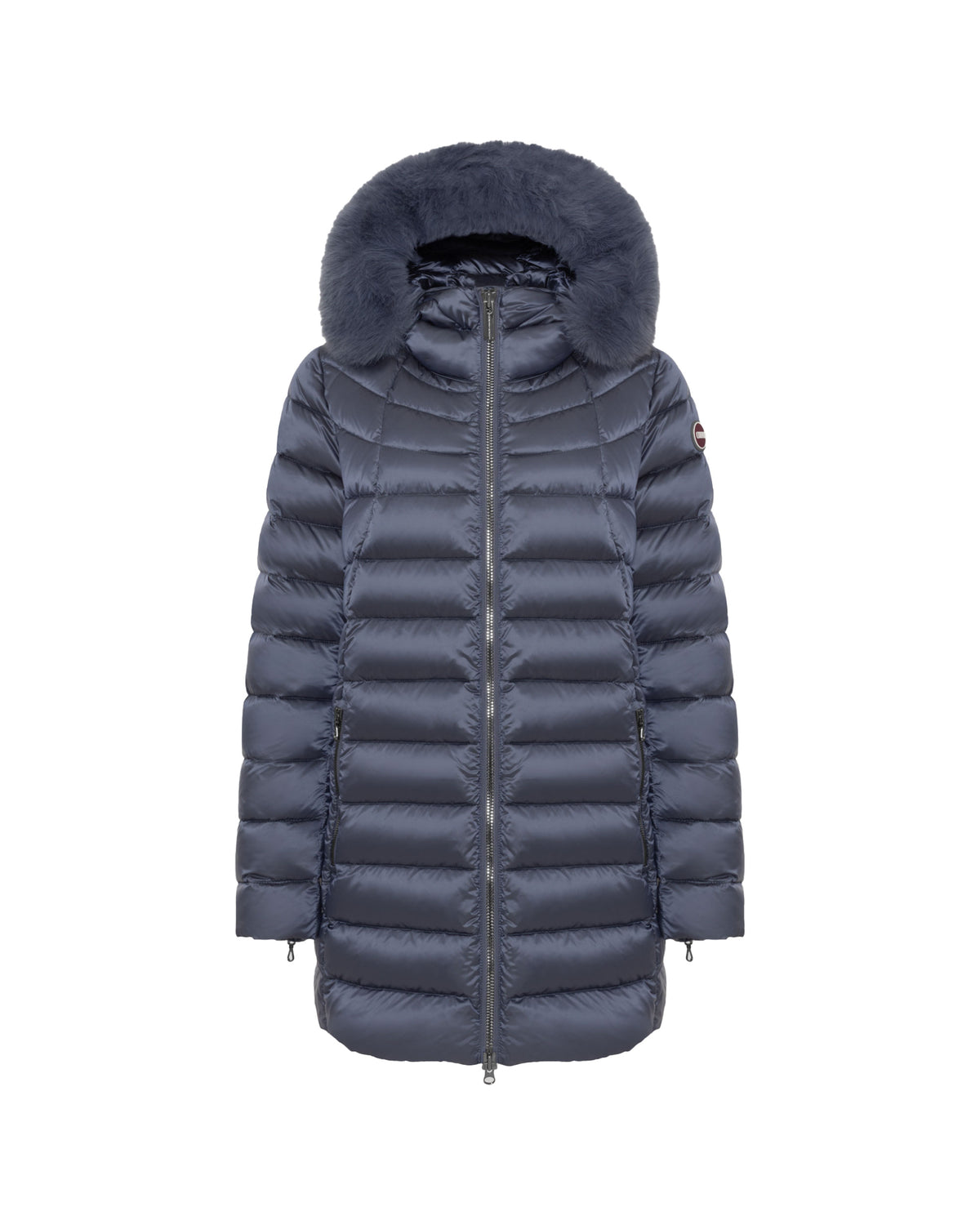 Piumino Lungo Donna Colmar Originals Con Pelliccia Sintetica Blu