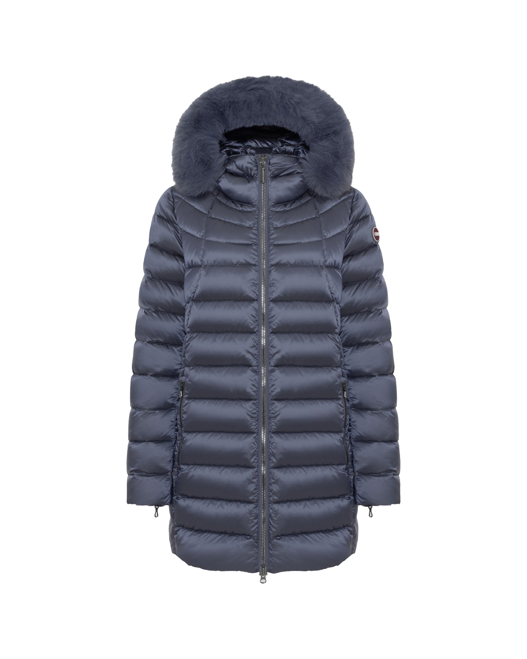 Piumino Lungo Donna Colmar Originals Con Pelliccia Sintetica Blu