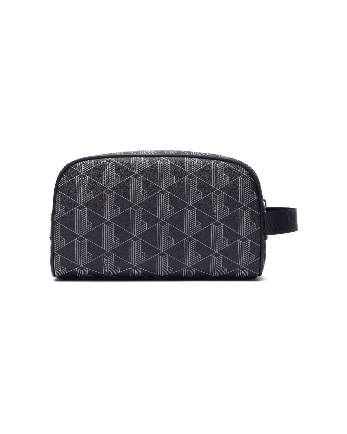 Pochette Lacoste Monogram Noir Gris Toilet Kit