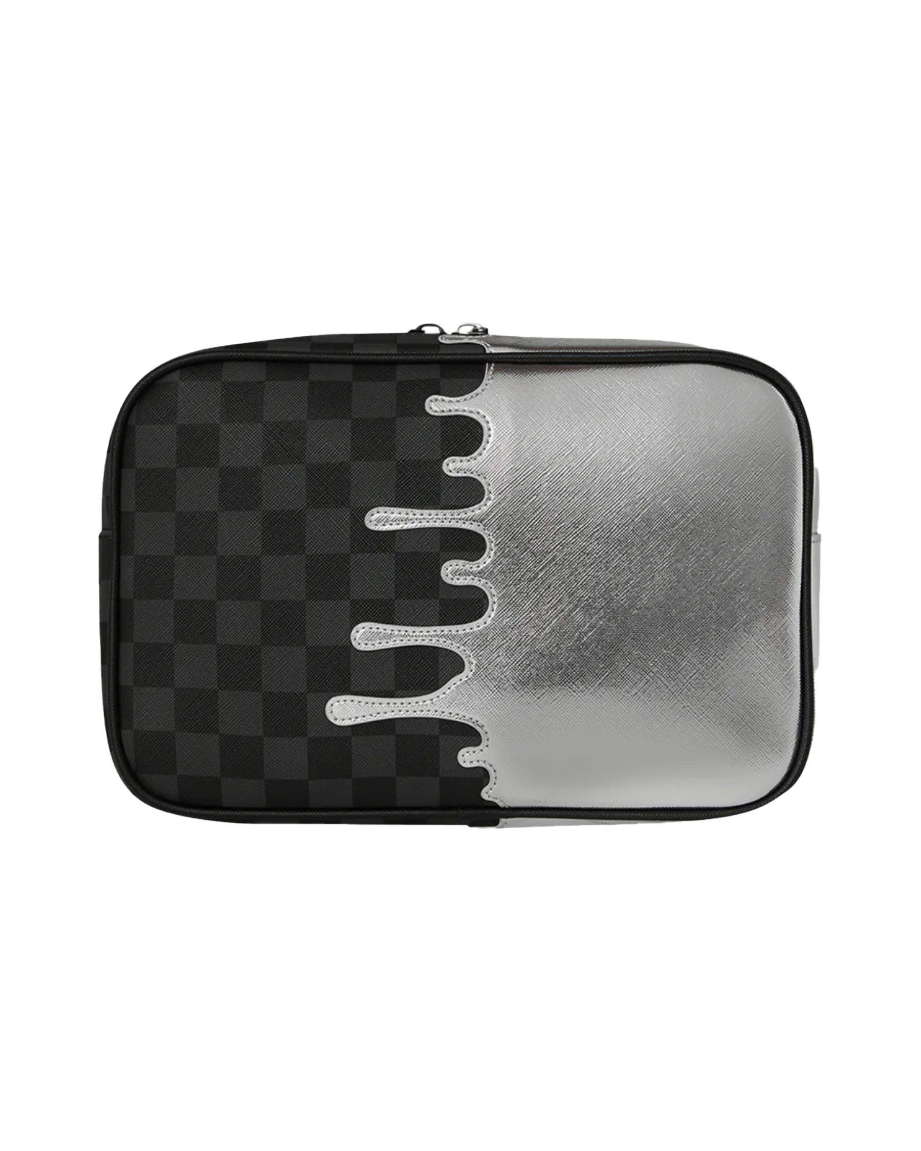 Pochette Sprayground Silver Side Drip Black Check Brick Toiletry