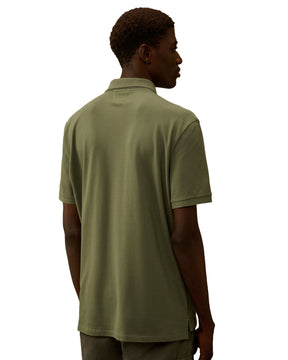 Polo CP Company Stretch Piquet Short Sleeve Logo Laurel Wreath