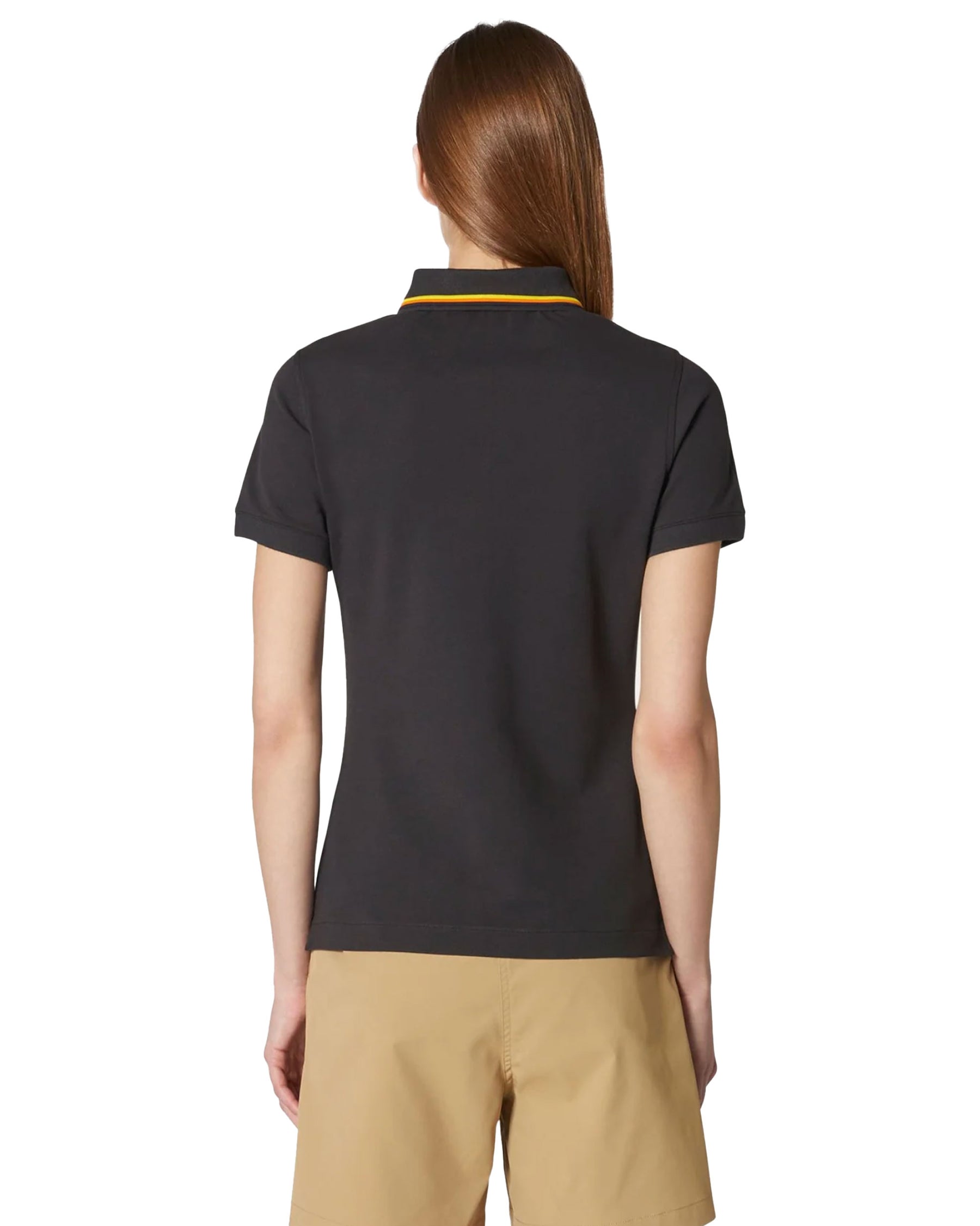 Woman's Polo Shirt K-Way Jeannine Black Pure