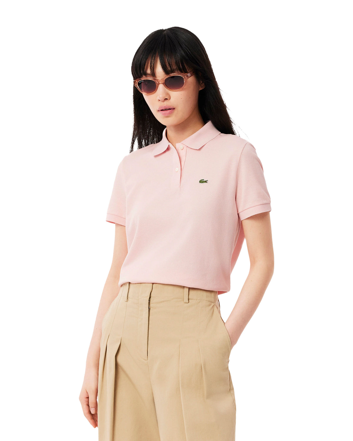 Polo Donna Lacoste Classic Logo Rosa