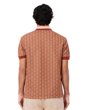 Polo Lacoste Jacquard Monogramma Ruggine