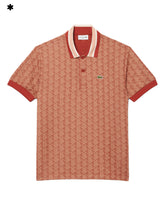 Polo Lacoste Jacquard Monogramma Ruggine