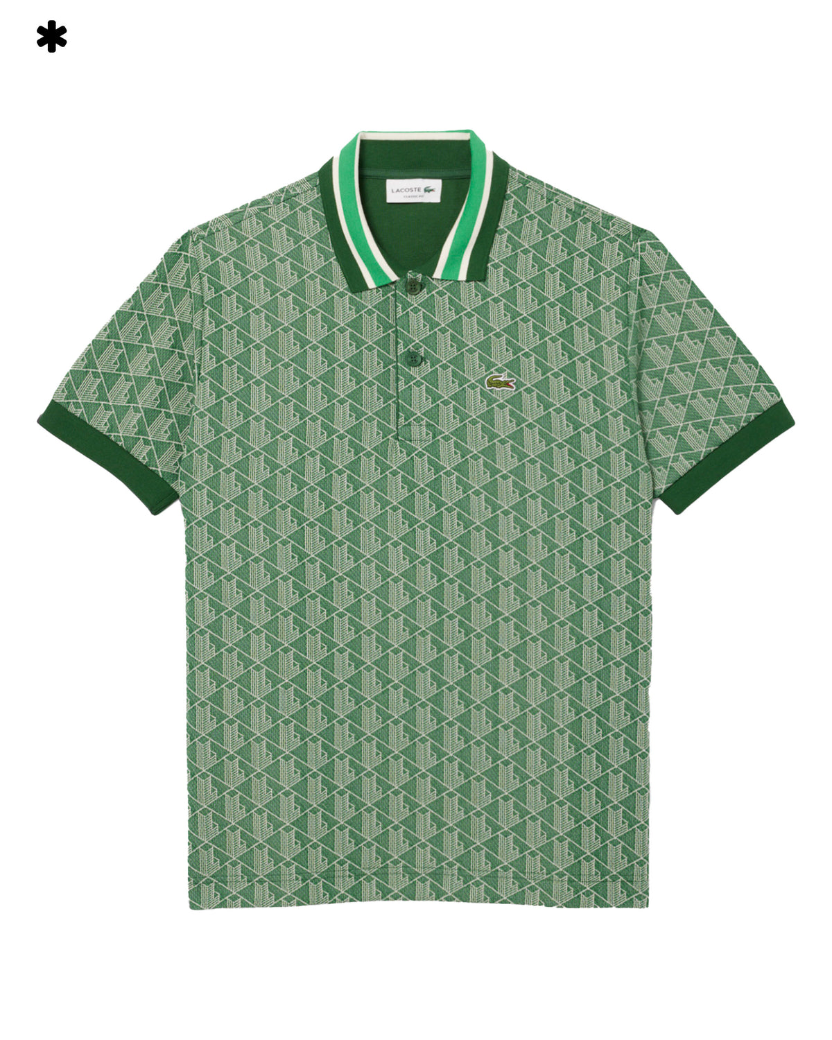 Lacoste Jacquard Polo Shirts Monogram Green
