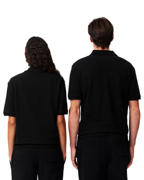 Polo Lacoste Loose Fit Pique Big Logo Nero