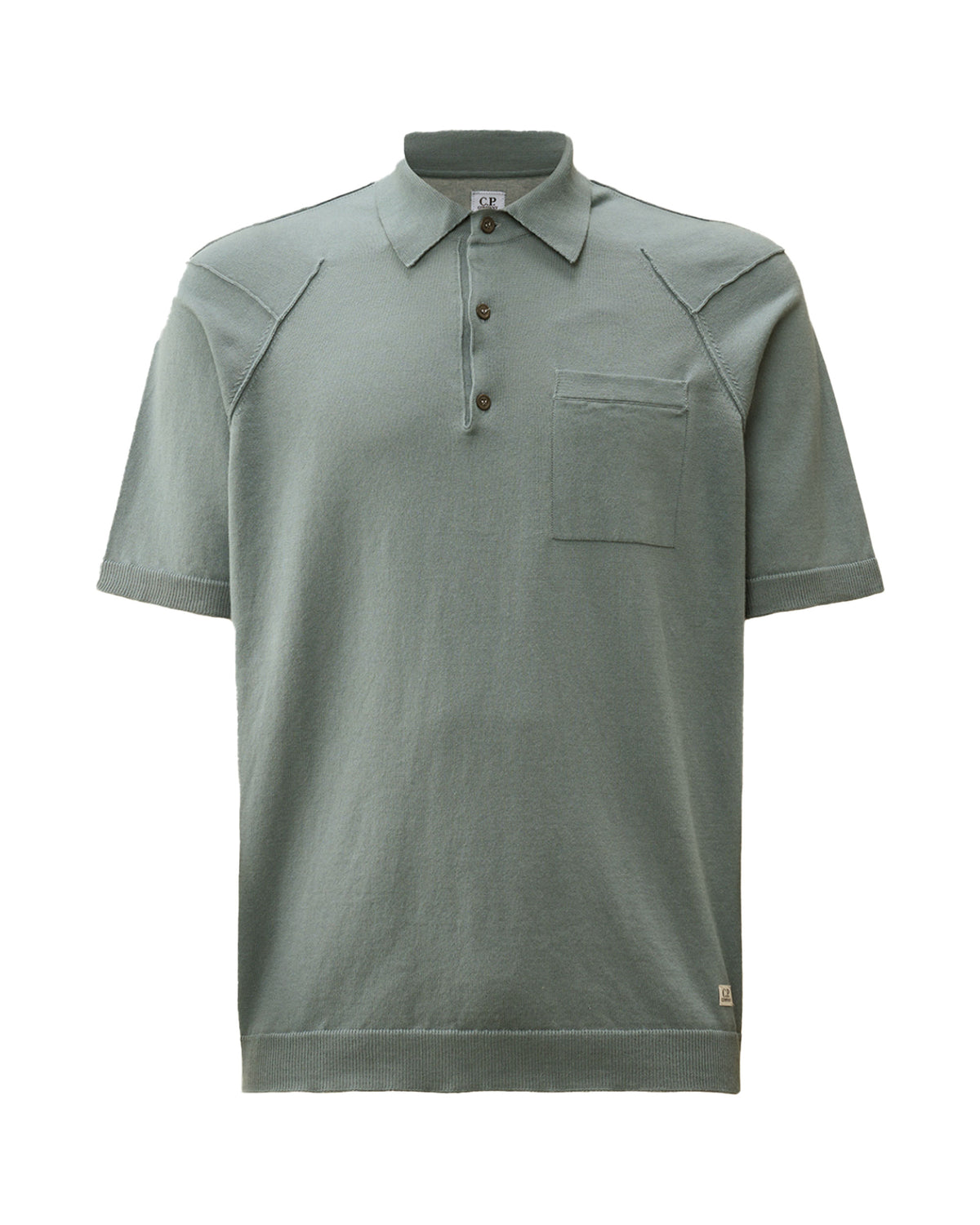 CP Company Sea Island Polo Knit Stormy Weather