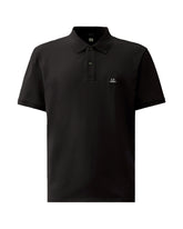 CP Company Men's Polo Shirt Stretch Piquet Short Sleeve Blue