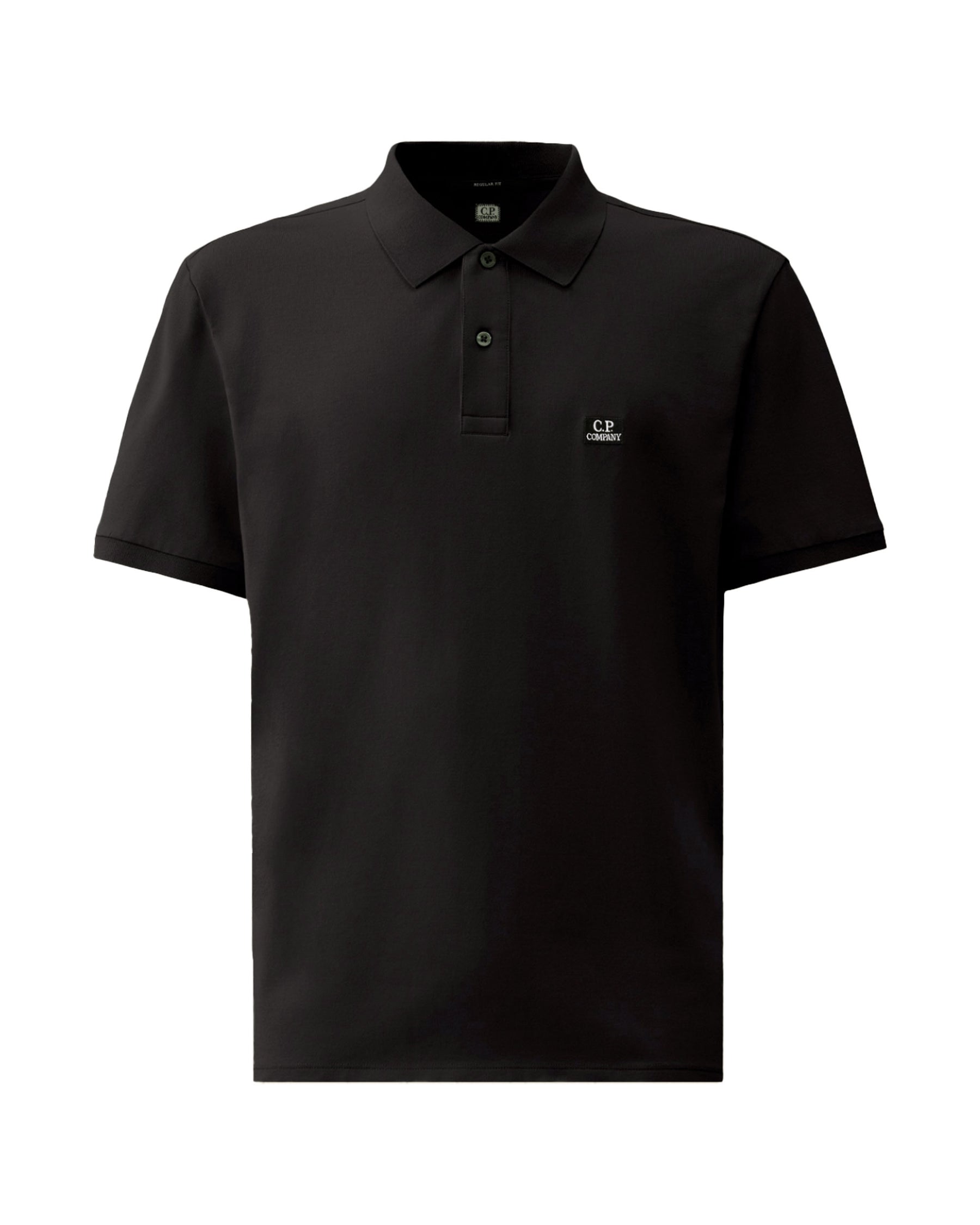 CP Company Men's Polo Shirt Stretch Piquet Short Sleeve Blue