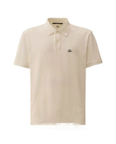 Polo Uomo CP Company Stretch Piquet Short Sleeve Gauze White