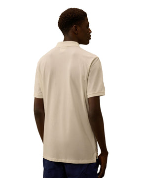 Polo Uomo CP Company Stretch Piquet Short Sleeve Gauze White