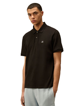 CP Company Stretch Piquet Short Sleeve Polo Black