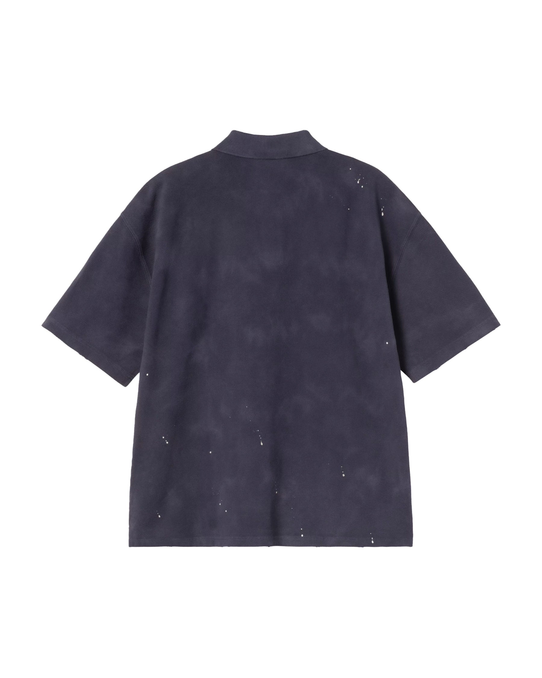 Carhartt Wip Painter Men's Polo Shirt Black destroy wash splatter