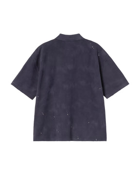 Carhartt Wip Painter Men's Polo Shirt Black destroy wash splatter