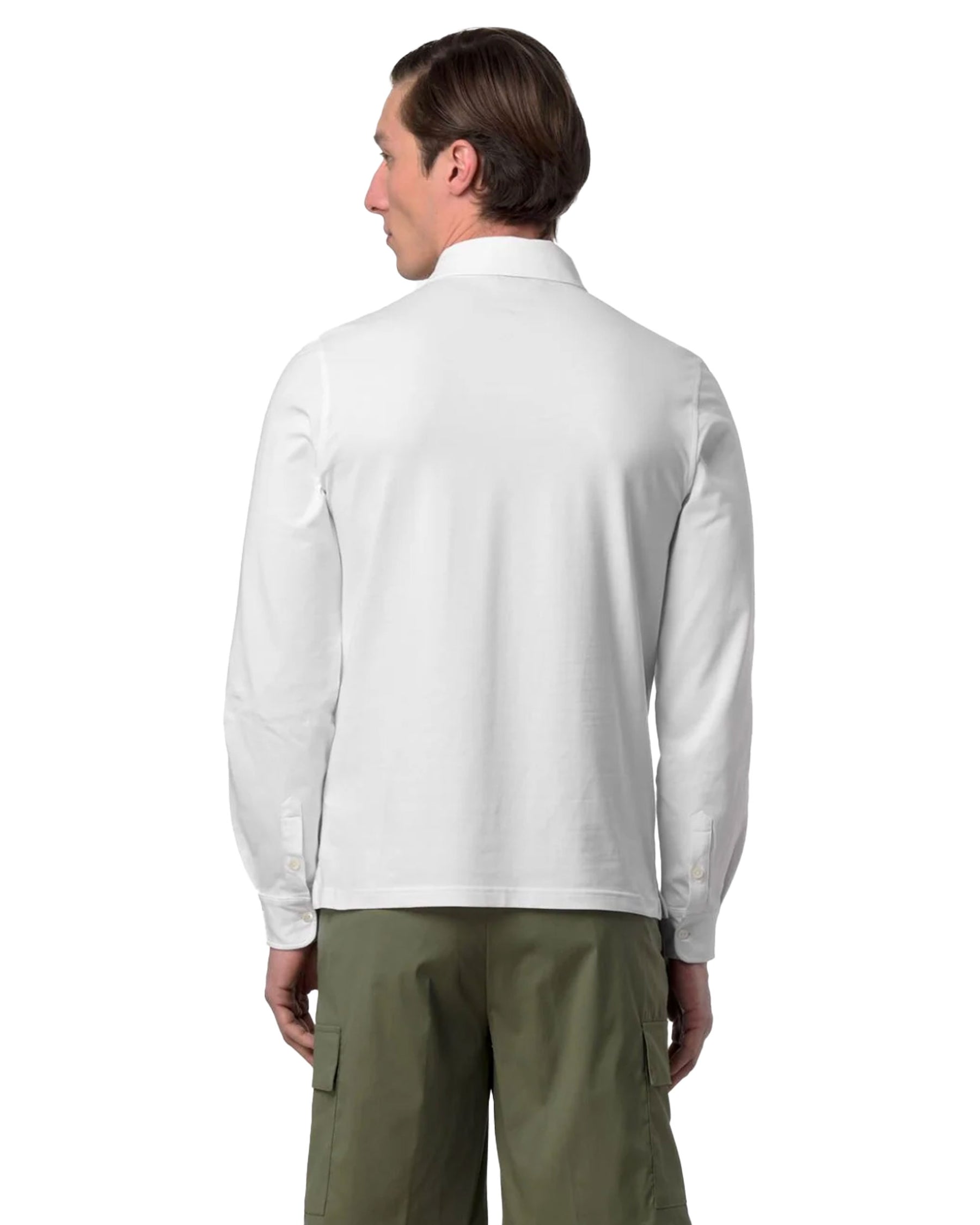 Polo Uomo K-Way Tibor Light Stretch Jersey Bianco
