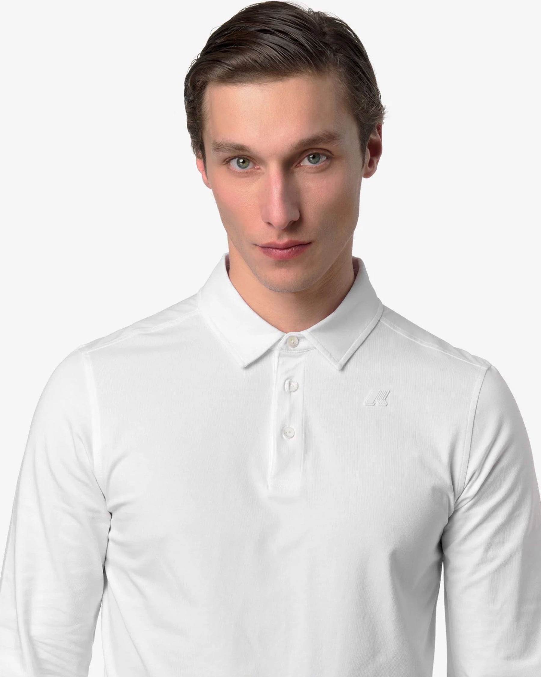 Polo Uomo K-Way Tibor Light Stretch Jersey Bianco