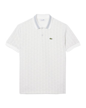 Polo Uomo Lacoste Jacquard Bianco