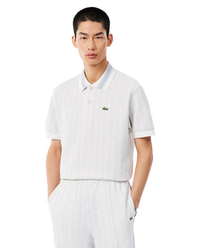 Polo Uomo Lacoste Jacquard Bianco