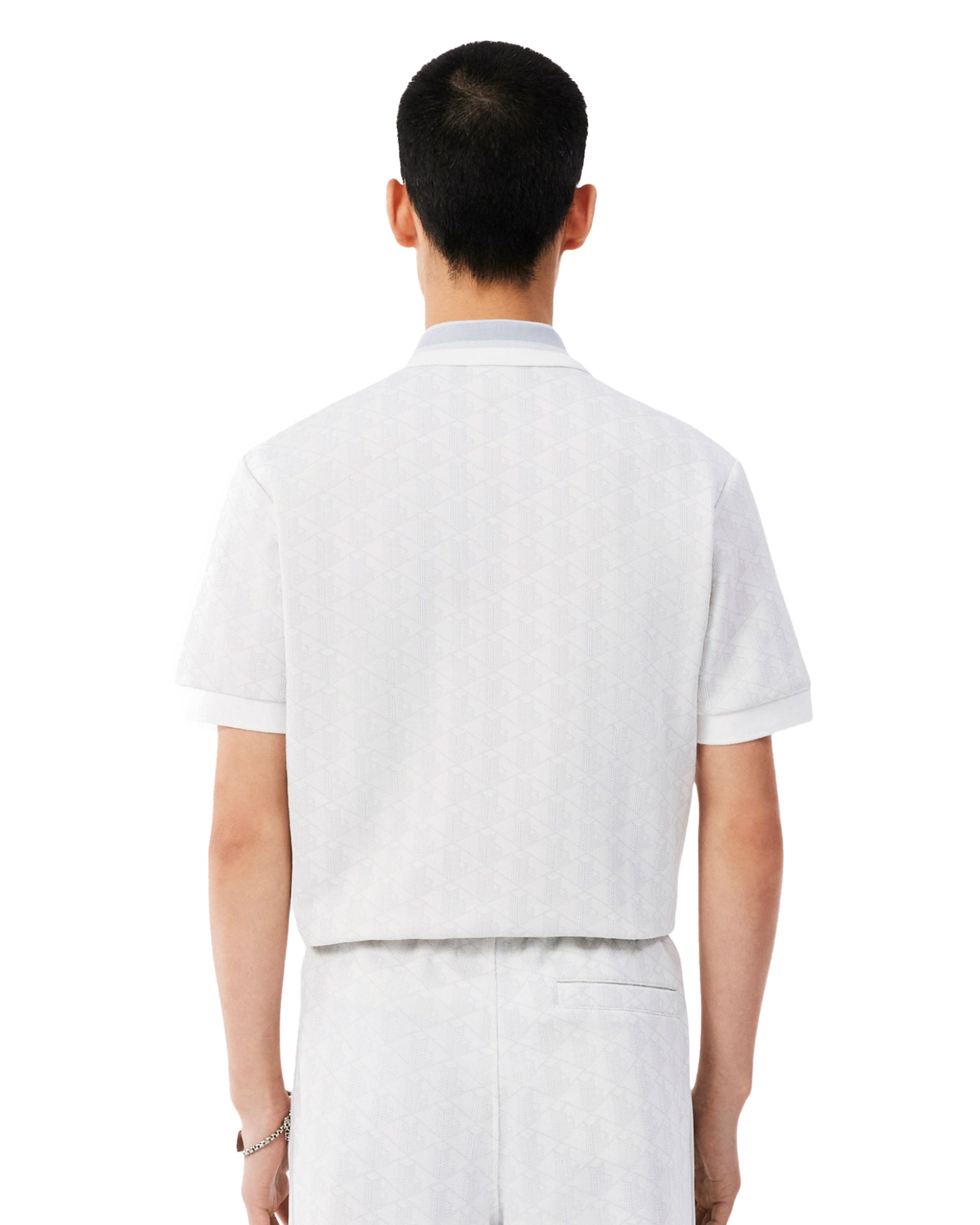 Polo Uomo Lacoste Jacquard Bianco