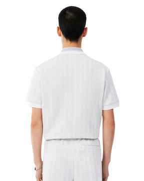 Polo Uomo Lacoste Jacquard Bianco