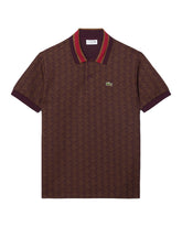 Men's Lacoste Jacquard Monogram Polo Shirt Burgundy