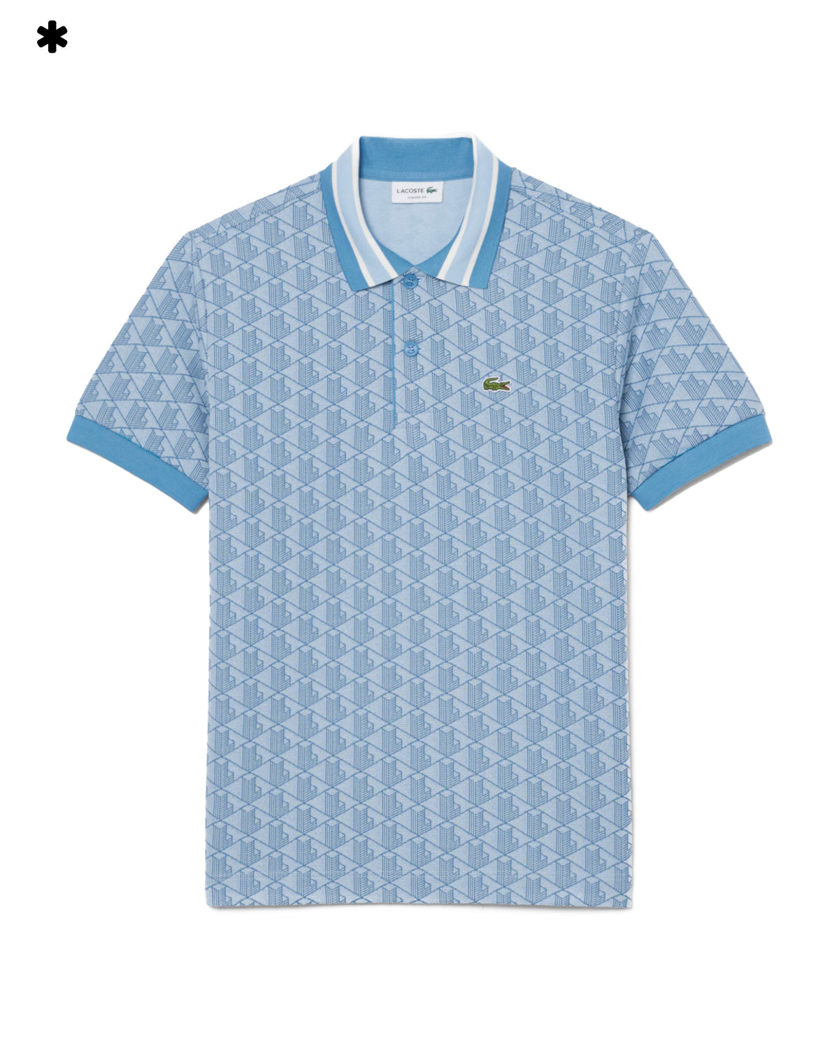 Polo Uomo Jacquard Monogramma Celeste