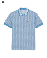 Men's Monogram Jacquard Polo Shirt Clear Blue