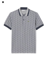 Polo Uomo Lacoste Jacquard Monogramma Grigio