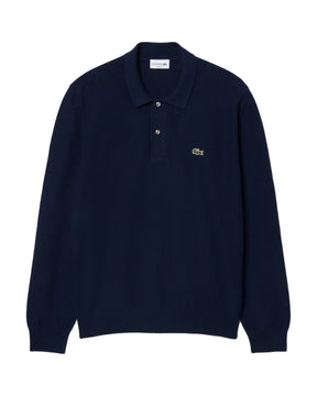 Polo Uomo Lacoste Manica Lunga Blu