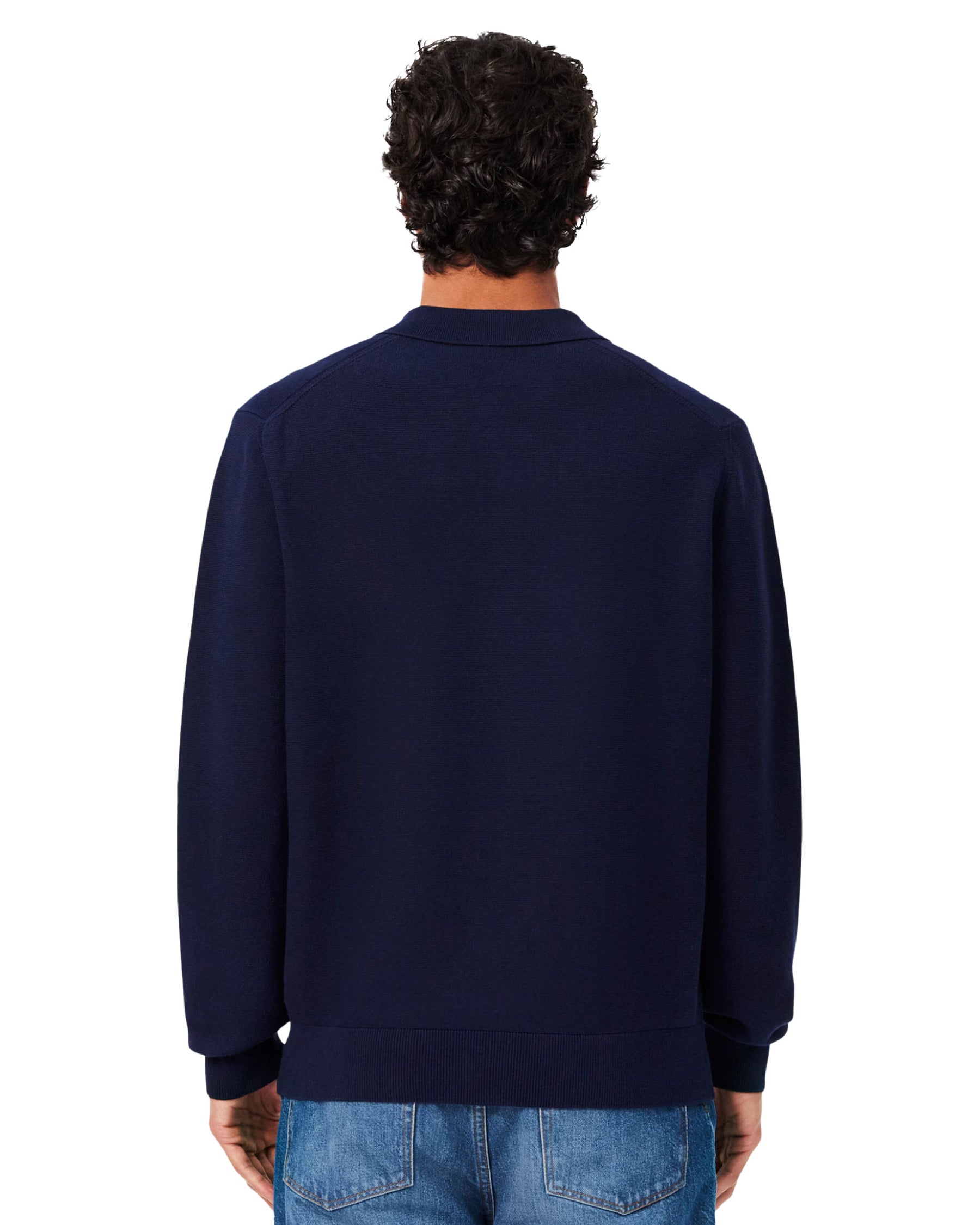 Polo Uomo Lacoste Manica Lunga Blu