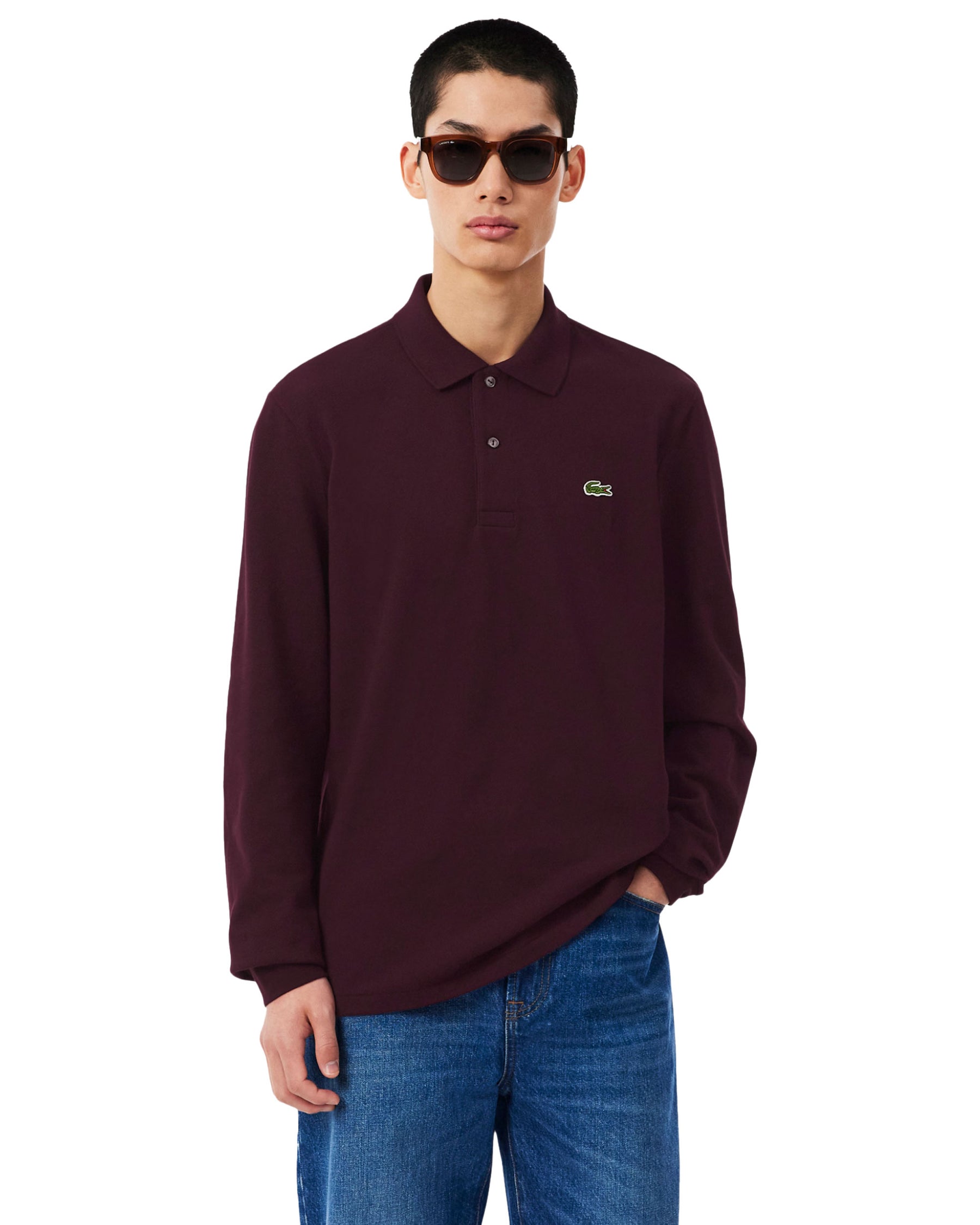 Lacoste Men's Polo Long Sleeve Burgundy
